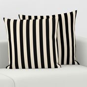 Stripes - Cappuccino Cream Tan Black Nautical (1 inch wide stripes) (2508)