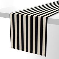 Stripes - Cappuccino Cream Tan Black Nautical (1 inch wide stripes) (2508)