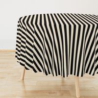 Stripes - Cappuccino Cream Tan Black Nautical (1 inch wide stripes) (2508)