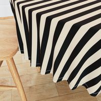 Stripes - Cappuccino Cream Tan Black Nautical (1 inch wide stripes) (2508)