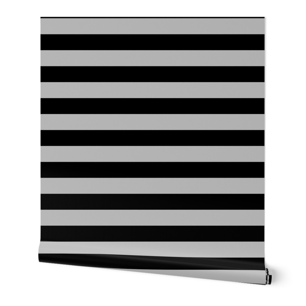 Stripes - Charcoal Black   Grey Nautical {re-sizable} 