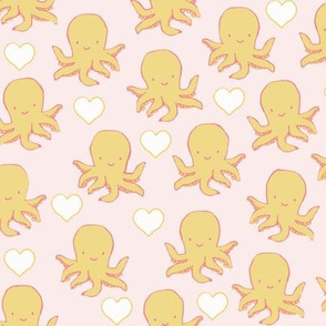 Cute Little Baby Octopus with Hearts
