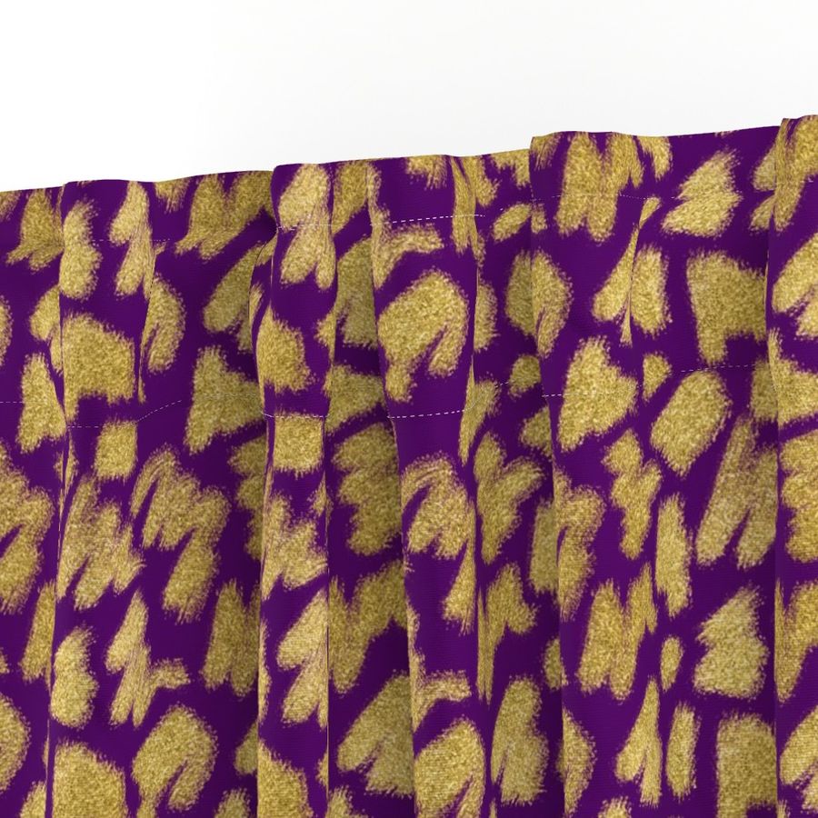 Golden Glitter Paint Strokes on Eggplant Background