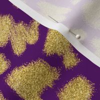 Golden Glitter Paint Strokes on Eggplant Background