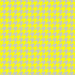 Houndstooth Check in Grey Linen + Neon Yellow