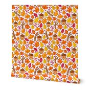 Cute acorns and leaves autumn pattern