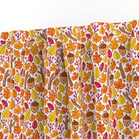 Cute acorns and leaves autumn pattern