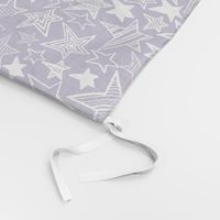 White patterned stars on purple background