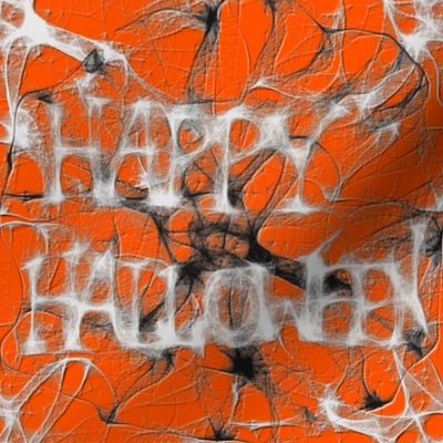 Happy Halloween Spider Web Charm Square