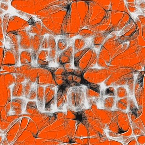 Happy Halloween Spider Web Charm Square