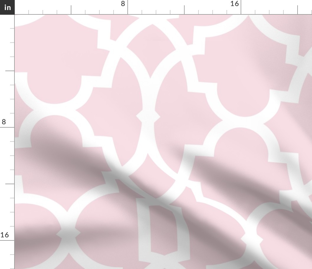Tiffany trellis bold in light pink and White