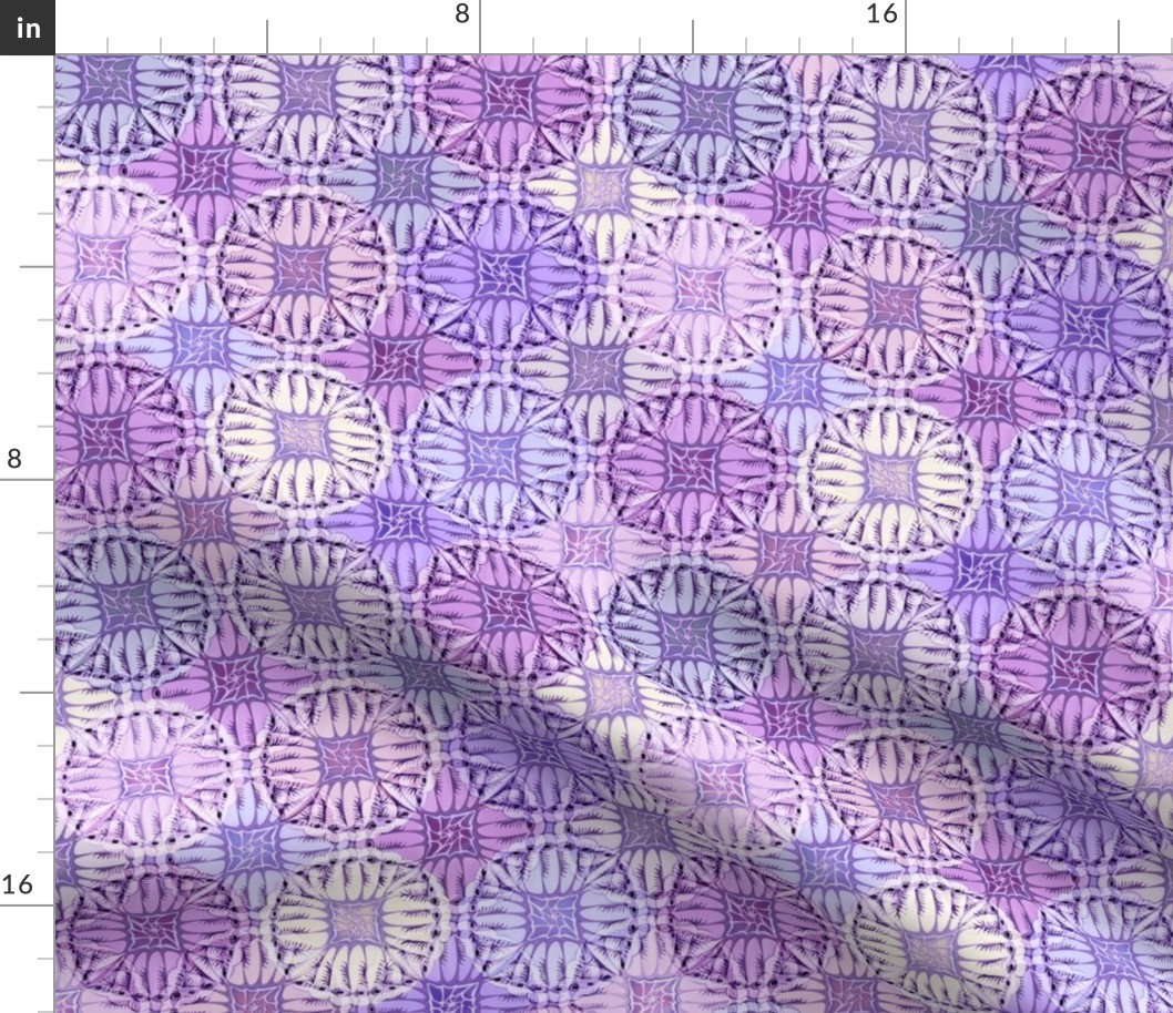 patchwork caravan purples