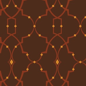 Tiffany trellis two in dark chocolate, cinnamon and orange.