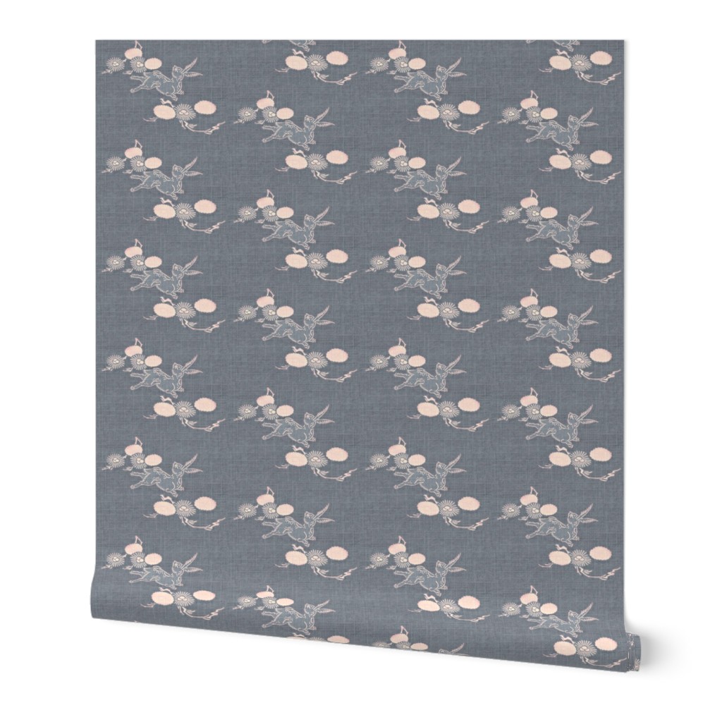 Woodland Hare - slate blue, pink