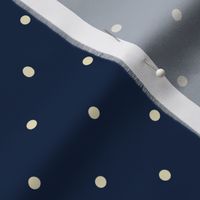 navy and cream polka dot