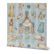 Edwardian Paper Doll Nursery ~ Blue