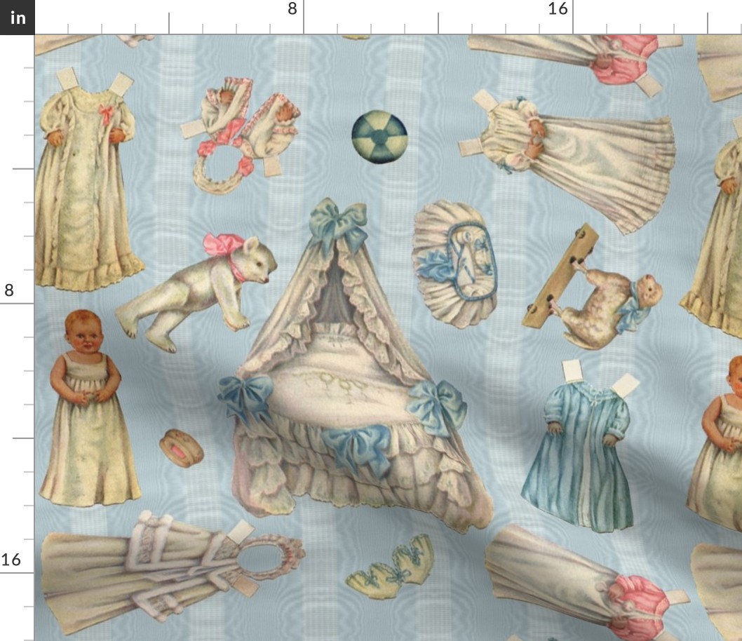 Edwardian Paper Doll Nursery ~ Blue