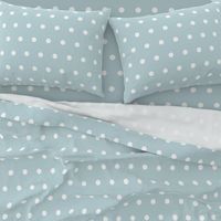 Polka Dot White on BabyBlue