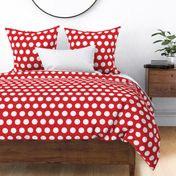 Polka Dot - White on Red XL