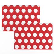 Polka Dot - White on Red XL