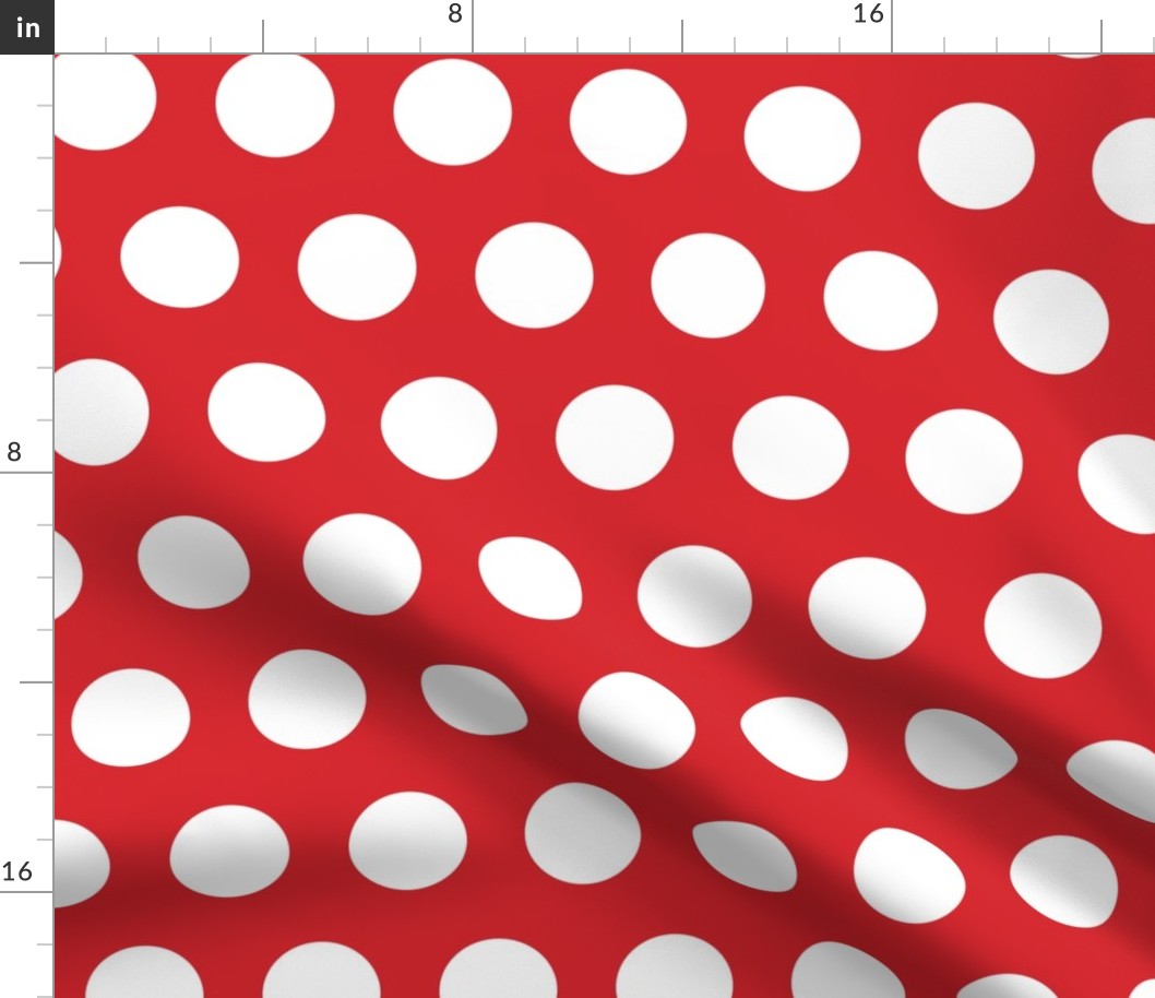 Polka Dot - White on Red XL