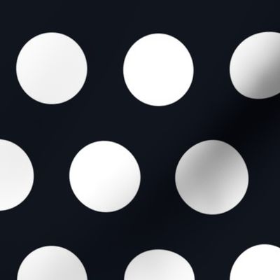 Polka Dot - White on Black XL