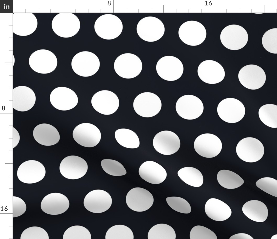 Polka Dot - White on Black XL