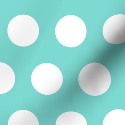 Polka Dot - White on Turquoise XL