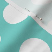 Polka Dot - White on Turquoise XL