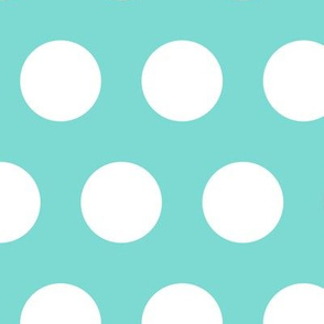 Polka Dot - White on Turquoise XL