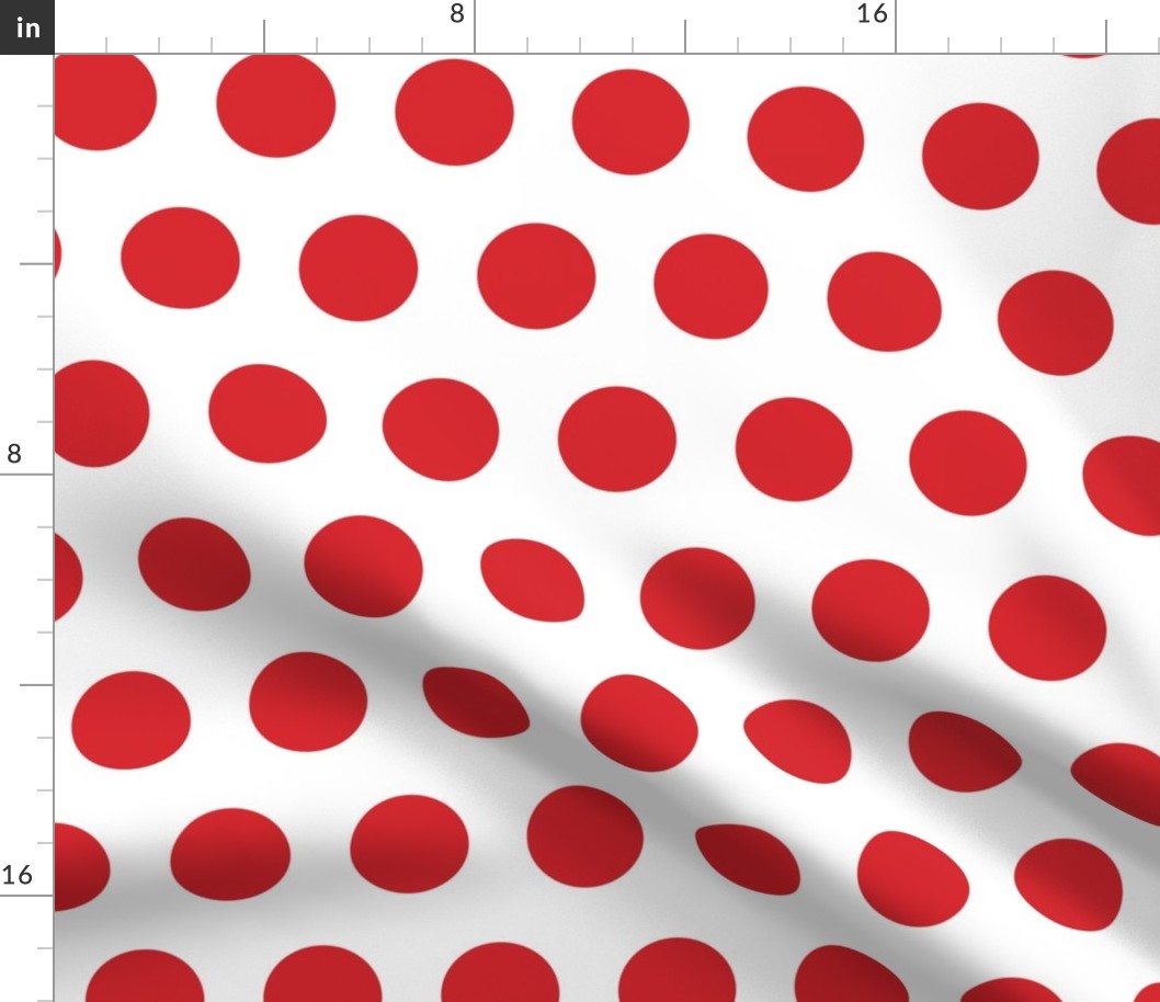 Polka Dot - Red on White XL