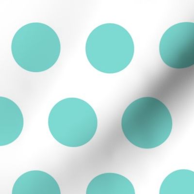 Polka Dot - Turquoise on White XL