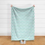 Polka Dot - Turquoise on White XL