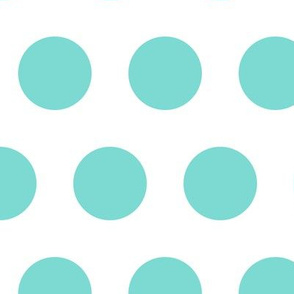 Polka Dot - Turquoise on White XL