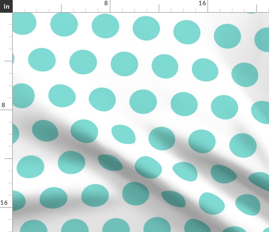 Polka Dot - Turquoise on White XL