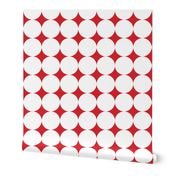 Polka Dot - White on Red XXL