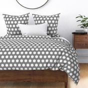 Polka Dot - White on Gray XL