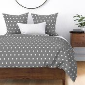 Polka Dot - White on Gray