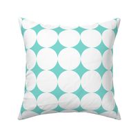 Polka Dot - White on Turquoise XXL