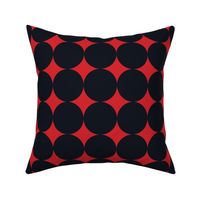 Polka Dot - Black on Red XXL