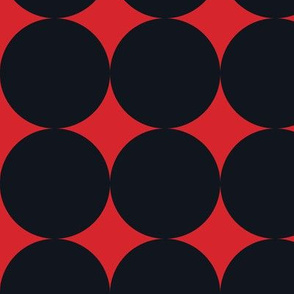 Polka Dot - Black on Red XXL