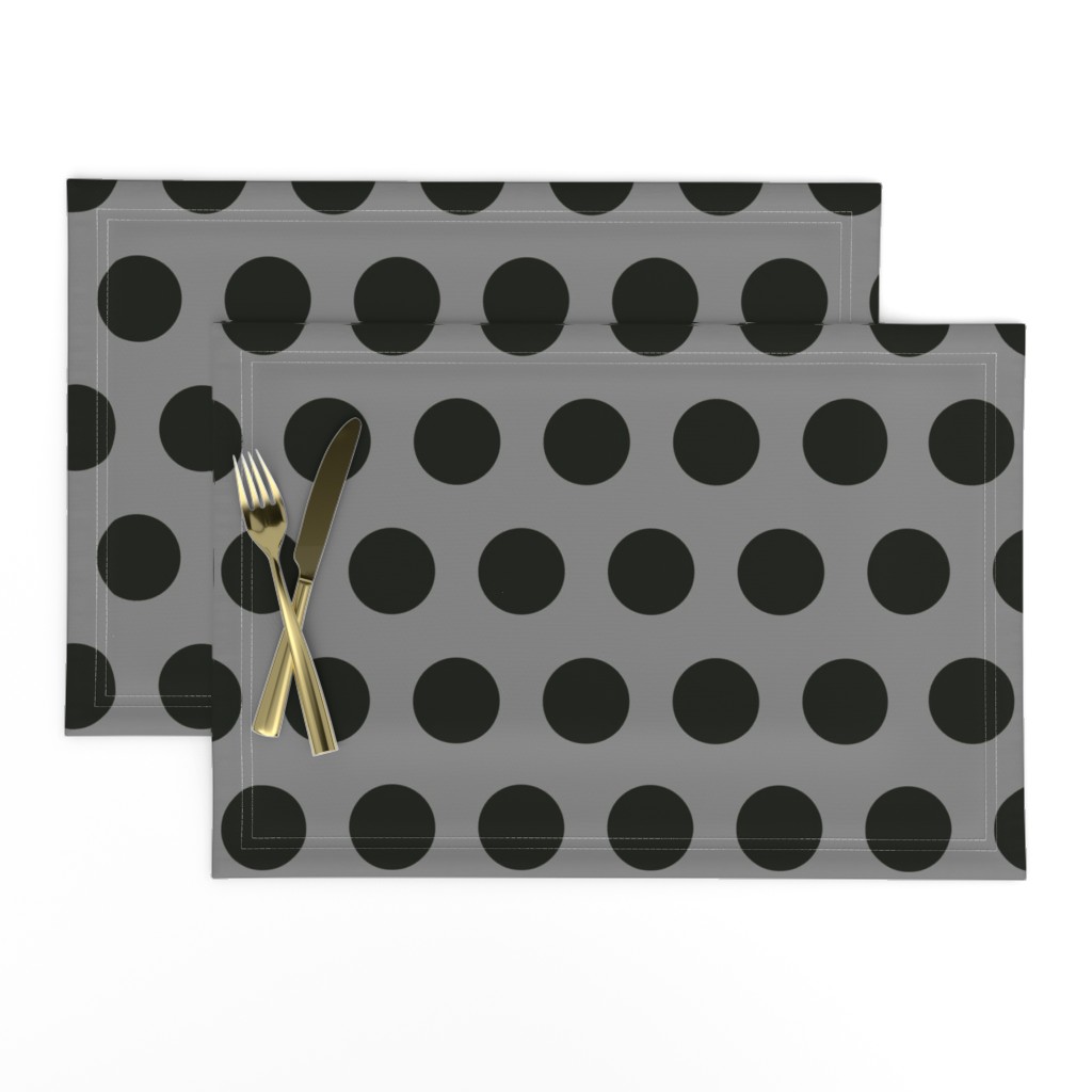 Polka Dot - Black on Gray XL