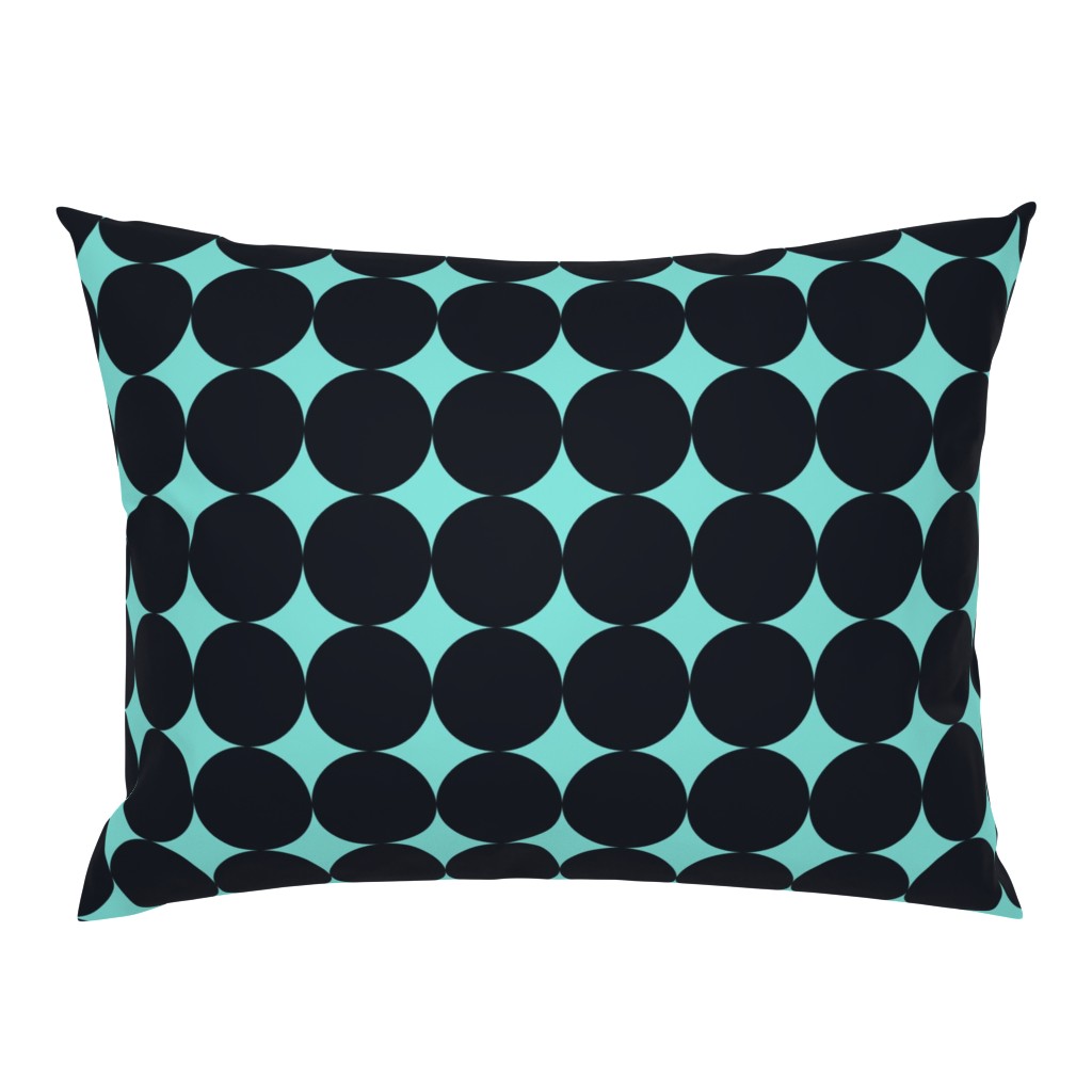 Polka Dot - Black on Turquoise XXL