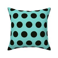 Polka Dot - Black on Turquoise XL