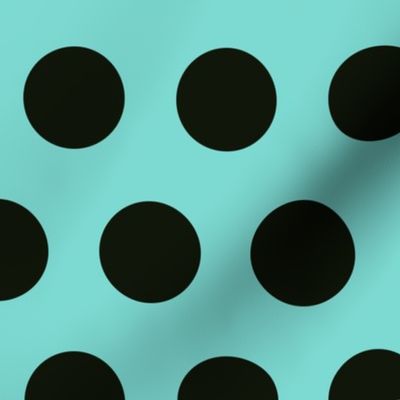 Polka Dot - Black on Turquoise XL