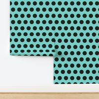 Polka Dot - Black on Turquoise XL