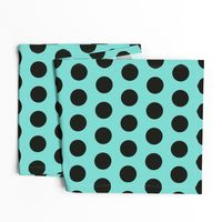 Polka Dot - Black on Turquoise XL