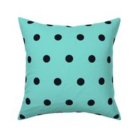 Polka Dot - Black on Turquoise