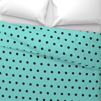 Polka Dot - Black on Turquoise