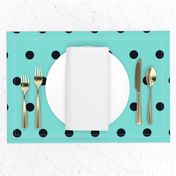 Polka Dot - Black on Turquoise